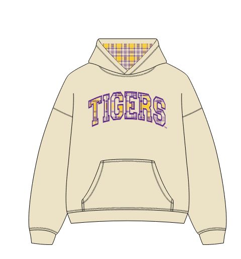 *COMING SOON* LSU Tigers Varsity Plaid Off White Hoodie