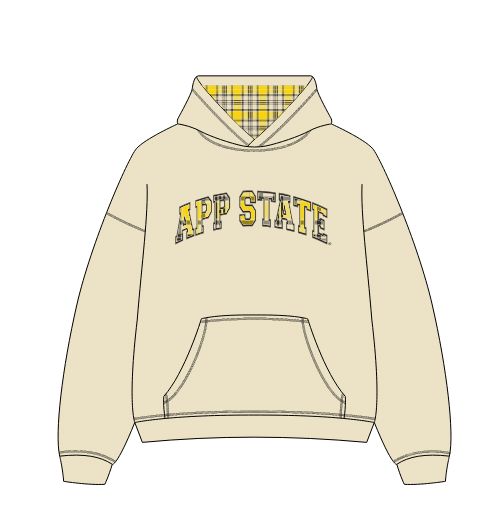 *COMING SOON* App State Mountaineers Varsity Plaid Off White Hoodie