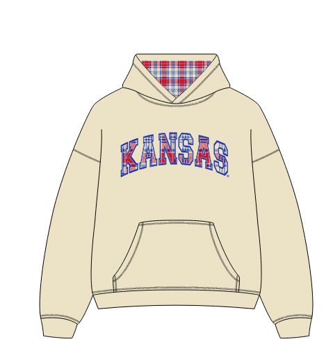 *COMING SOON* KU Jayhawks Varsity Plaid Off White Hoodie