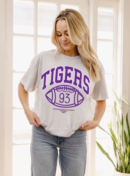 LSU Tigers Campus Classic Ash Gray Thrifted Tee