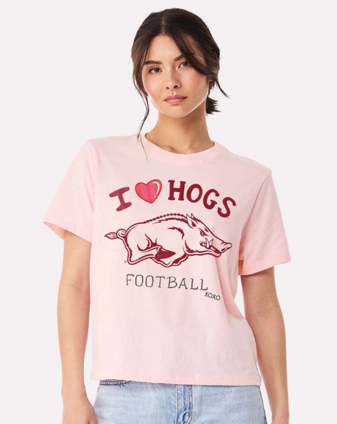 Arkansas Razorbacks Sporty Charm Pink Ellie Perfect Tee