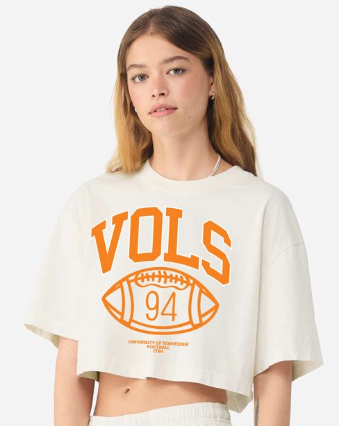 Tennessee Vols Campus Classic Off White Heavyweight Cropped Tee