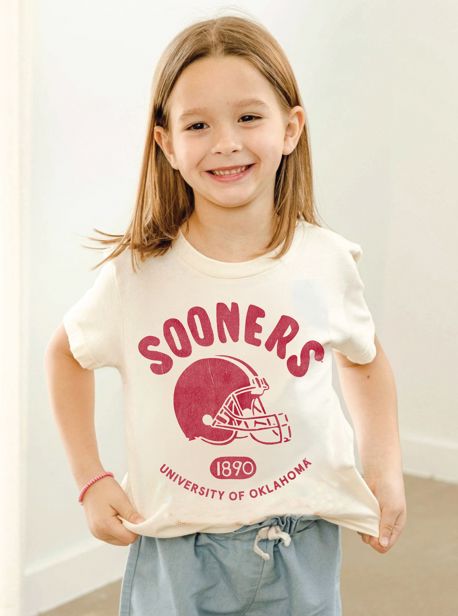 Children's OU Sooners Varsity Stamp Natural Tee