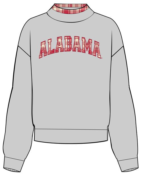 *COMING SOON* Alabama Crimson Tide Varsity Plaid Mock Neck Sweatshirt