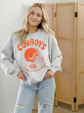 OSU Cowboys Varsity Stamp Thrifted Ash Gray Sweatshirt