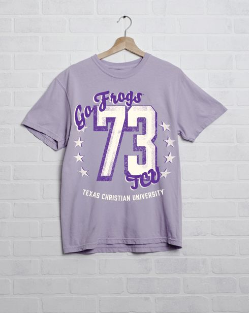 TCU Horned Frogs Jersey Patch Orchid Heavyweight Tee