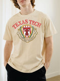 Texas Tech Striped Crest Off White Thrifted Tee
