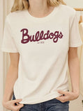 Mississippi State Bulldogs Bold Script Vintage White Ellie Heavyweight Tee