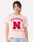 Nebraska Huskers Sporty Charm Pink Ellie Perfect Tee