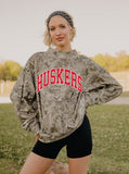 Nebraska Huskers Classic Arch Camo Weekend Mock Neck Sweatshirt