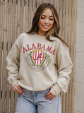 Alabama Crimson Tide Stripe Crest Natural Sweatshirt