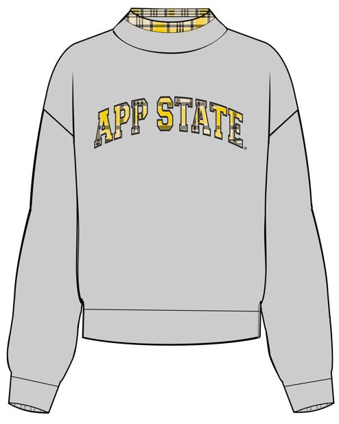 *COMING SOON* App State Mountaineers Varsity Plaid Mock Neck Sweatshirt