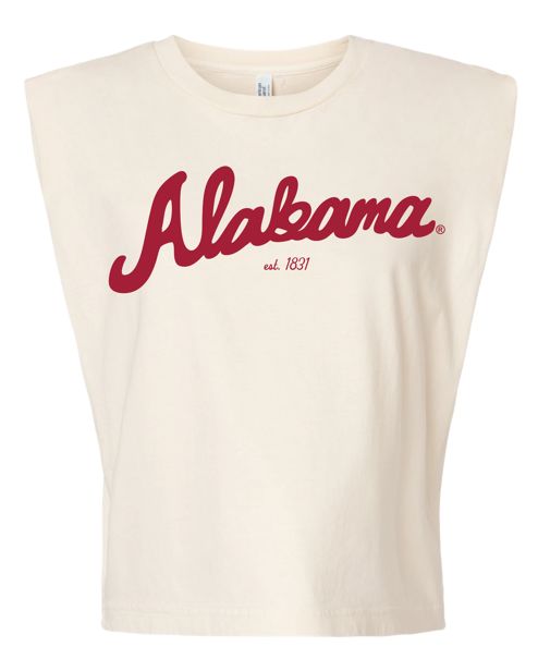 Alabama Crimson Tide Bold Script Off White Tank