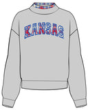 *COMING SOON* KU Jayhawks Varsity Plaid Mock Neck Sweatshirt