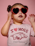 Children's Arkansas Razorbacks Sporty Charm Pink Tee