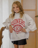 Children's OU Sooners Campus Classic Gray Mock Neck Sweatshirt