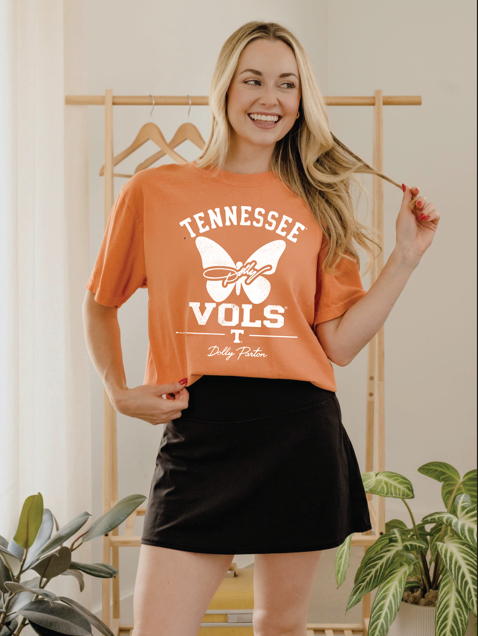 Dolly Parton Tennessee Vols Butterfly Script Orange Tee
