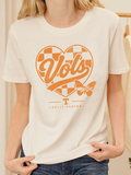 Dolly Parton Vols Checkered Heart Off White Hi-Dive Tee