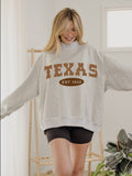 Texas Western Established Date Gray Mock Neck Reversible Sweatshirt