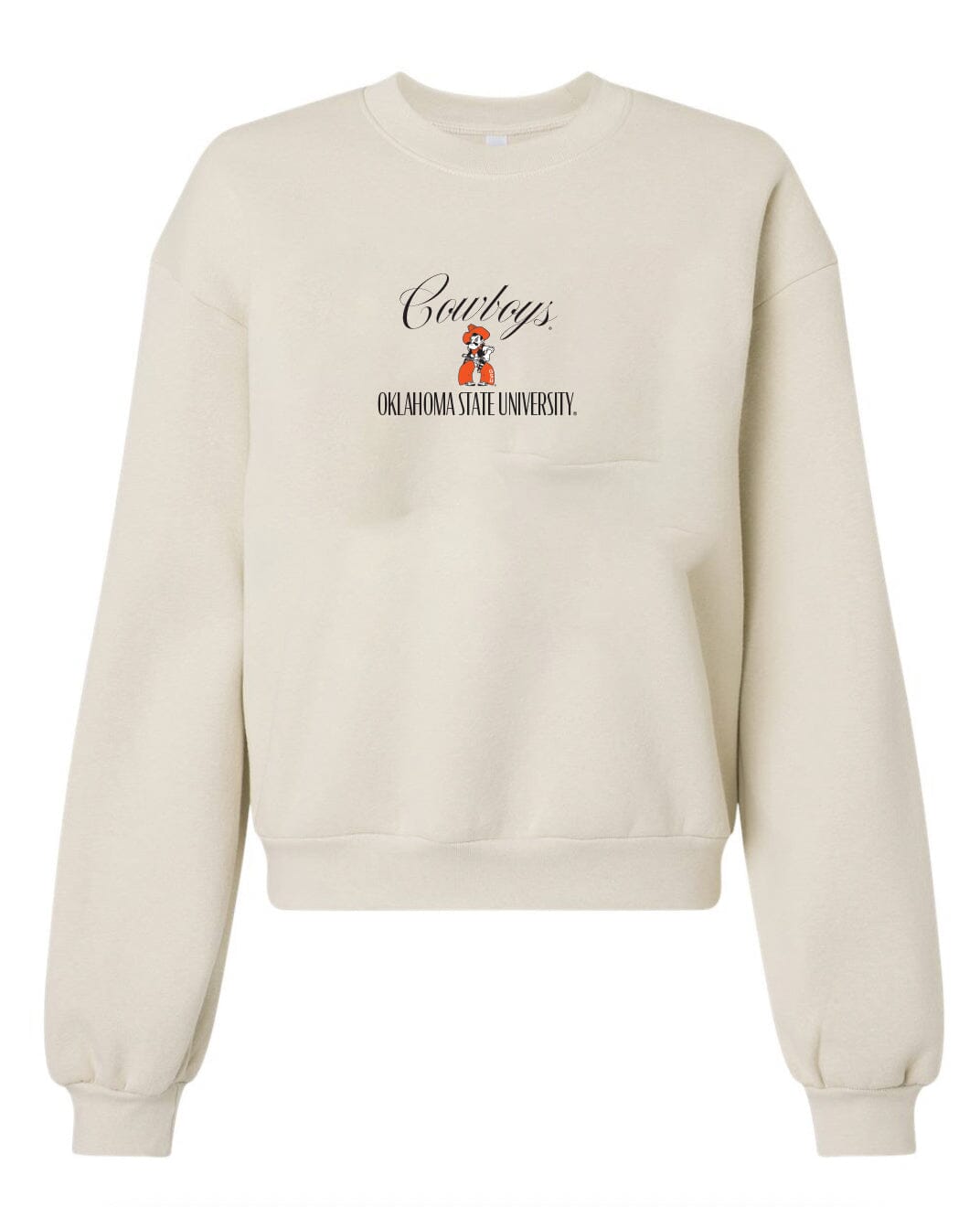 OSU Cowboys Embroidered Script Cream Sweatshirt