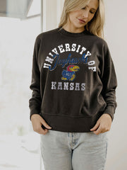 KU Jayhawks Draft Smoke Oversized Crew Hi-Dive Sweatshirt
