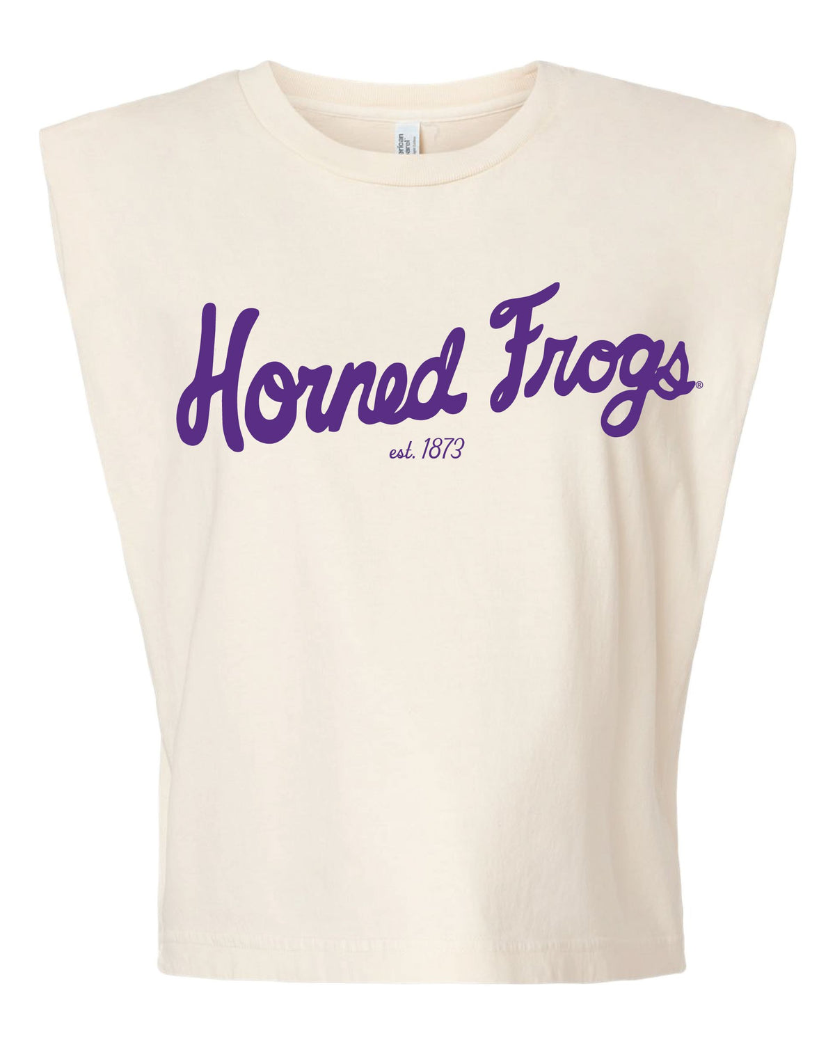 TCU Horned Frogs Bold Script Off White Tank