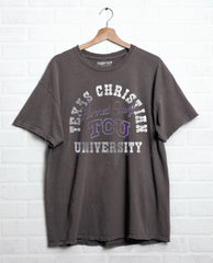 TCU Horned Frogs Draft Charcoal Thrifted Tee