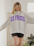 TCU Horned Frogs Polka Dot Puff Ink Weekend Ash Gray Mock Neck Sweatshirt