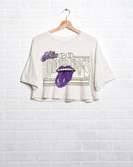 Rolling Stones TCU Horned Frogs Stoned Off White Cropped Tee