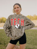 Texas Tech Helmet Fade Camo Weekend Mock Neck Sweatshirt