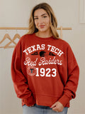 Texas Tech Football Icon Red Oversized Crew Hi-Dive Sweatshirt