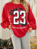 Texas Tech Jersey Patch Red Chrome Hi Dive Sweatshirt
