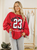 Texas Tech Jersey Patch Red Chrome Hi Dive Sweatshirt
