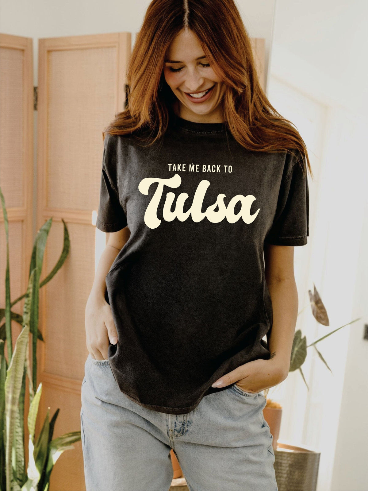 Take Me Back To Tulsa Charcoal Hi-Dive Tee