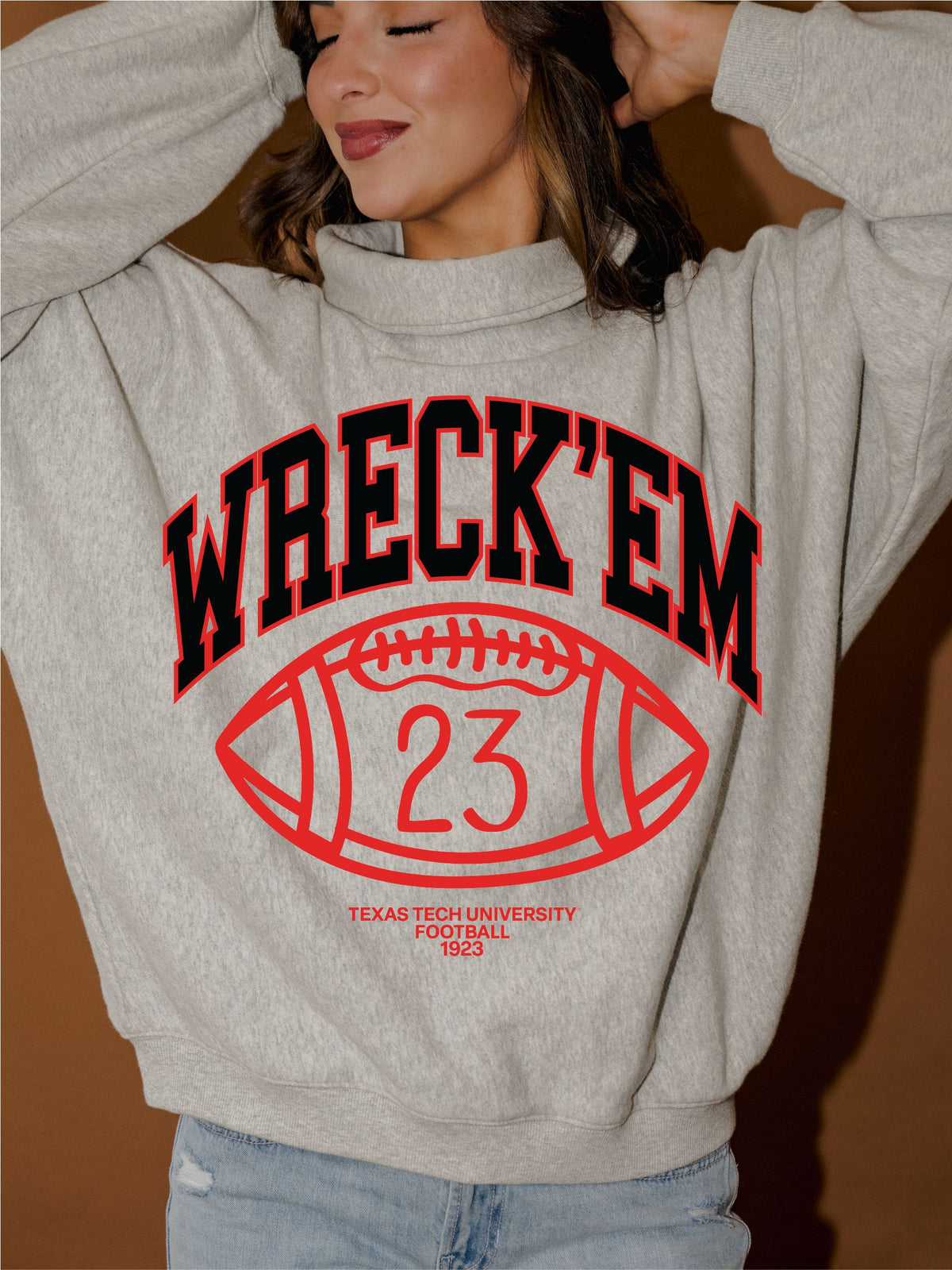 *COMING SOON* Texas Tech Campus Classic Gray Roll Neck Sweatshirt