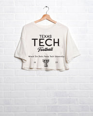 Texas Tech Shot Off White Cropped Tee