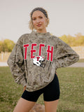 Texas Tech Helmet Fade Camo Weekend Mock Neck Sweatshirt