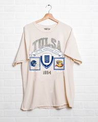 University of Tulsa Prep Patch Off White Thrifted Tee
