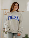 Tulsa Polka Dot Puff Ink Weekend Ash Gray Mock Neck Sweatshirt