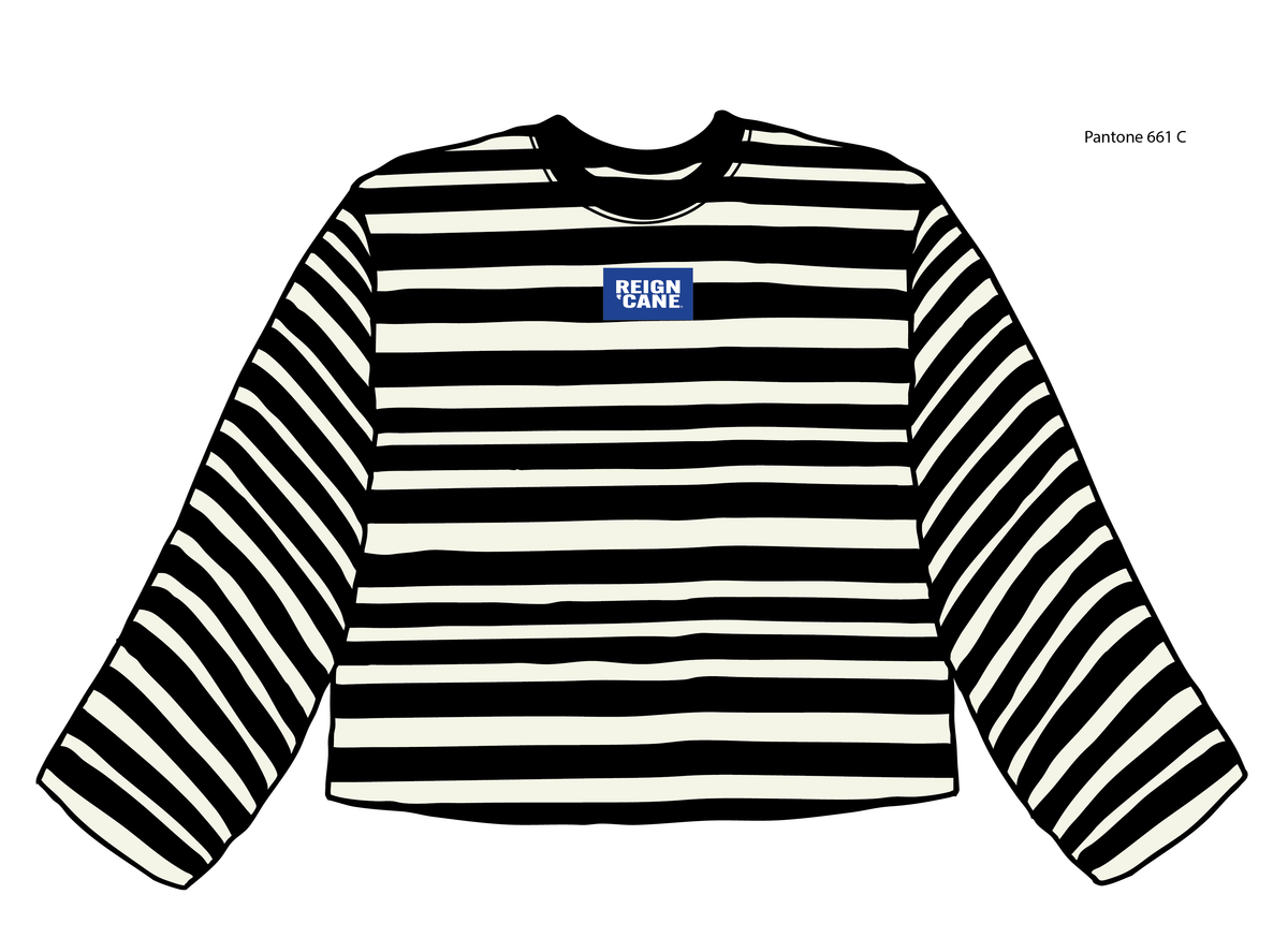 *COMING SOON* Tulsa Hurricane Block Stich Black/White Stripe Long Sleeve Top