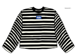 *COMING SOON* Tulsa Hurricane Block Stich Black/White Stripe Long Sleeve Top