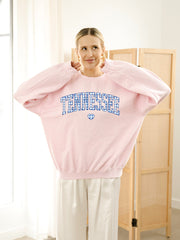 Tennessee Heart Gingham Print Pink Sweatshirt