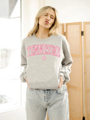 Tennessee Heart Gingham Print Gray Sweatshirt