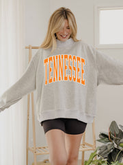 Tennessee Vols Double Tall Boy Gray Mock Neck Reversible Sweatshirt