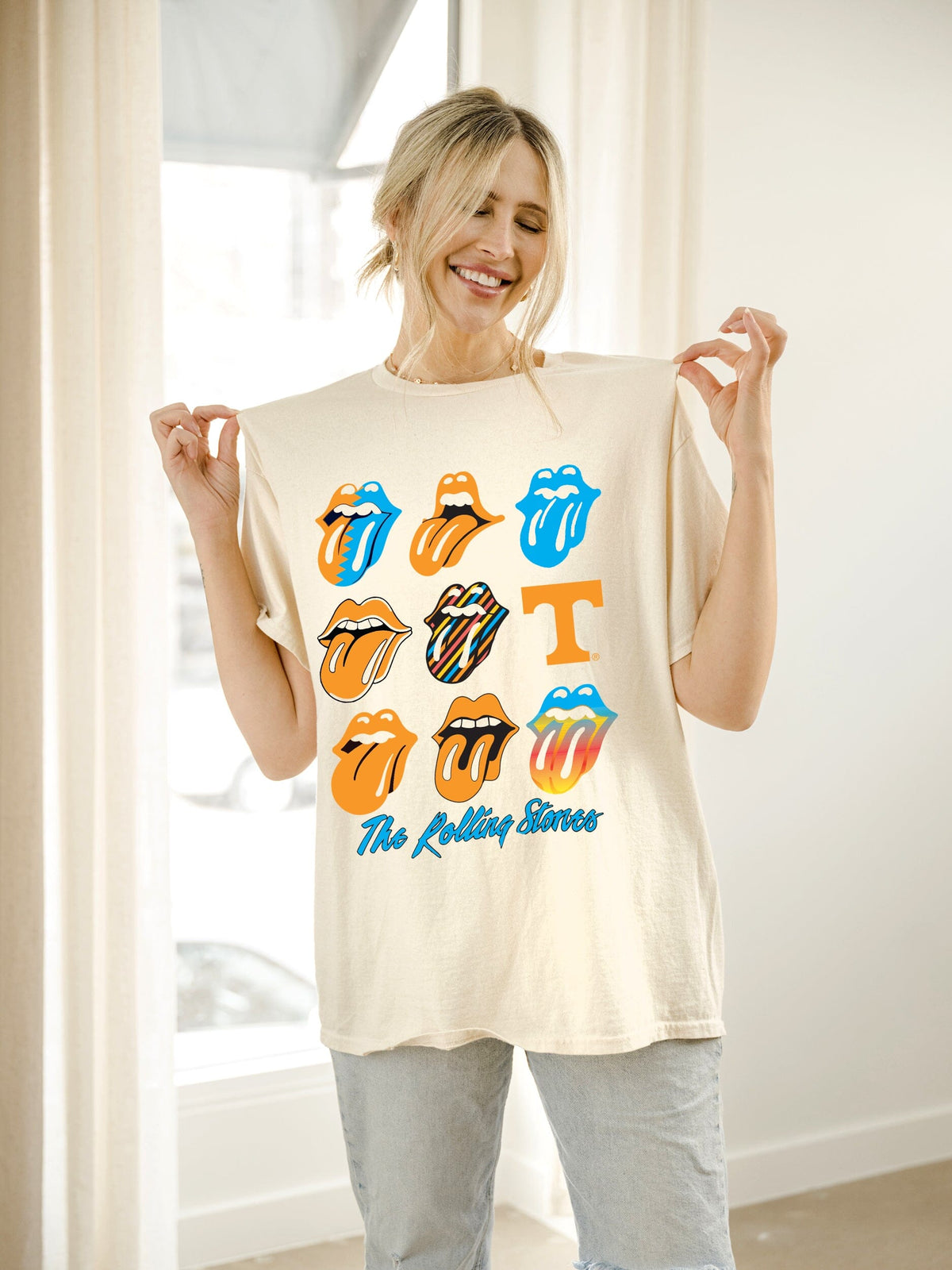 Rolling Stones Vols Licks Over Time Off White One Size Tee