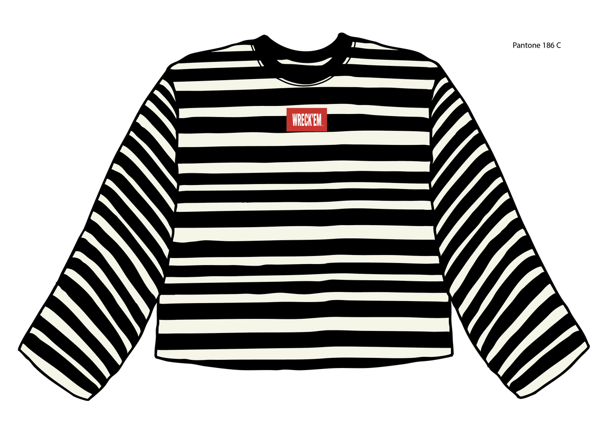*COMING SOON* Texas Tech Block Stich Black/White Stripe Long Sleeve Top