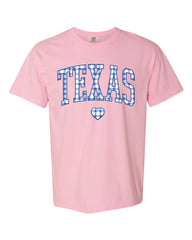 Texas Heart Gingham Print Blossom Tee