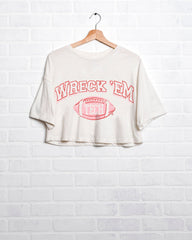 Texas Tech Wonka Football Off White Cropped Tee