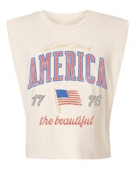 America Wave Arch Off White Tank