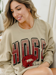 Hogs Helmet Fade Sand Thrifted Sweatshirt